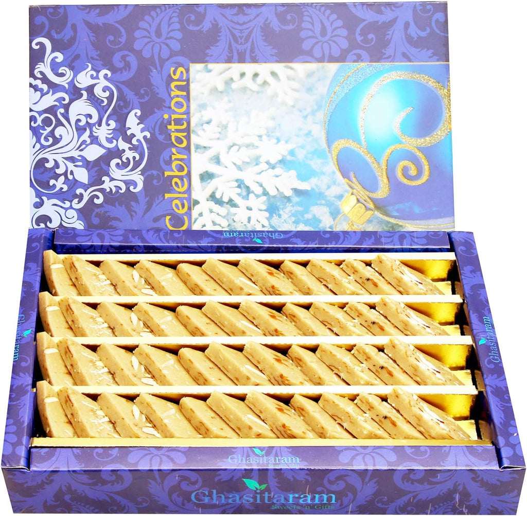 Ghasitaram Gifts Diwali Gifts Sweets - Gulkand Kaju Katli 800 GMS
