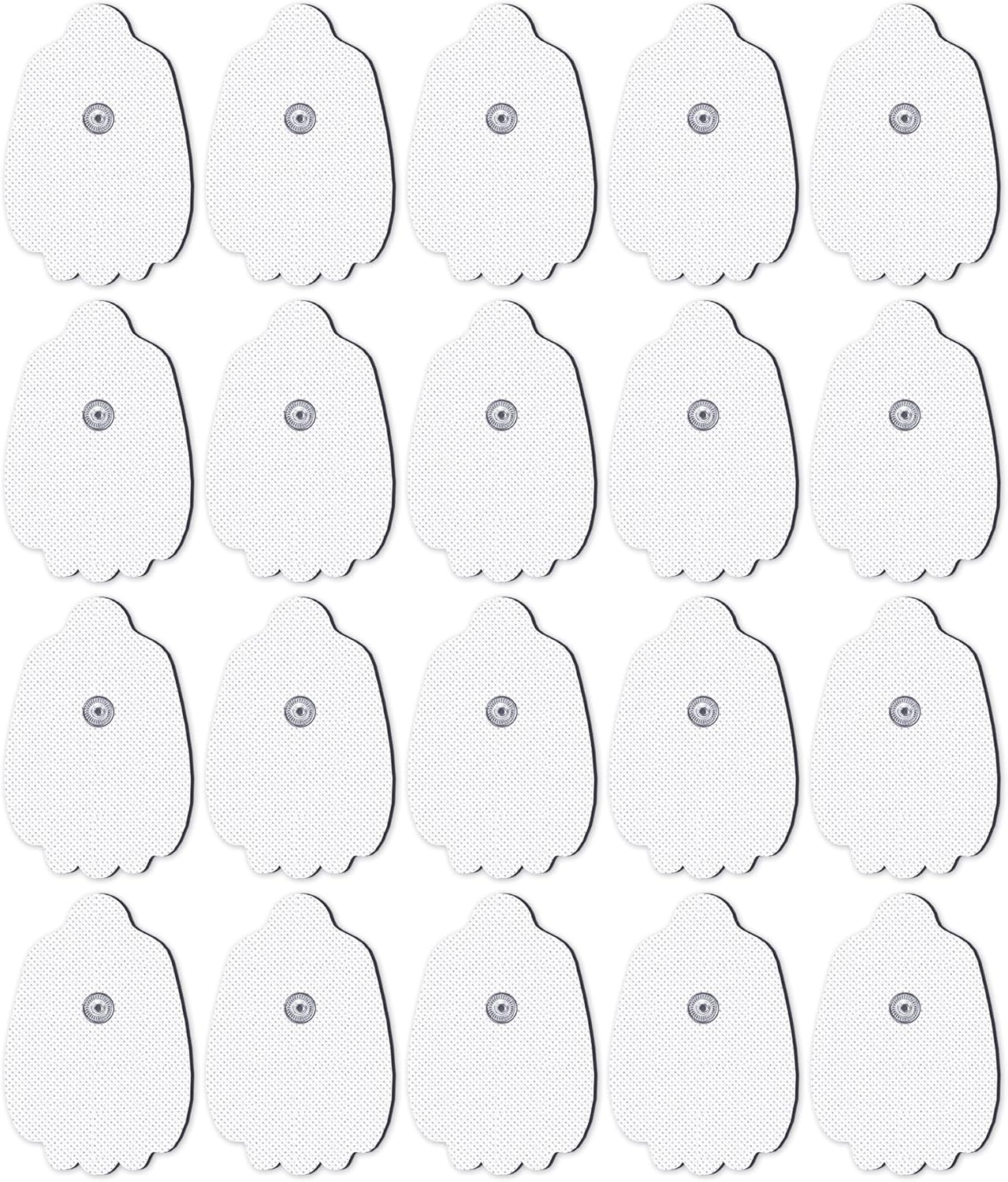 20-Pack TENS Unit Replacement Pads, Long-Lasting Snap Electrodes for 50 Times of Use per Pad, Latex-Free TENS Pads Set Compatible with TENS EMS Devices Using 3.5mm Button Lead Wires