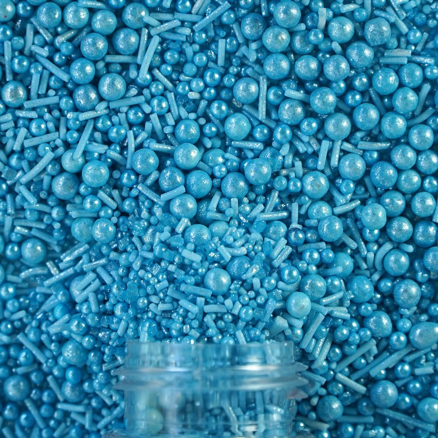 Confect Christmas Sprinkles | Bright Blue | Pearl | Vermcelli | Edible Sprinkle | Frozen Sprinkles for Baking & Cake Decorative | Birthday & Cookie Sprinkle | Vegan, Gluten-Free, Soy-Free, Dairy-Free, Palm Oil-Free- 4.2 Oz