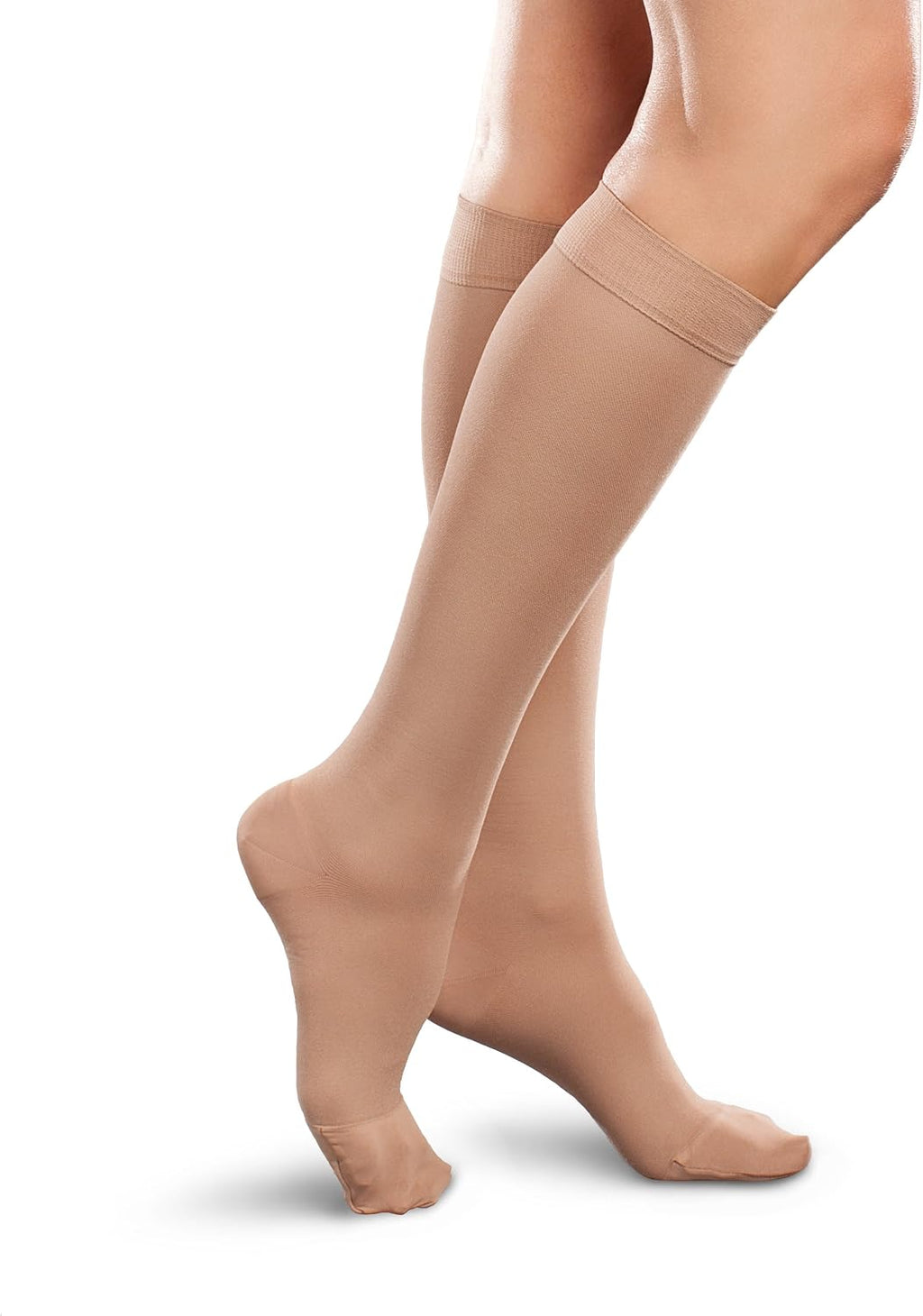 Ease Opaque Women's Knee High Support Stockings - Mild (15-20mmHg) Graduated Compression Nylons - Short and Long