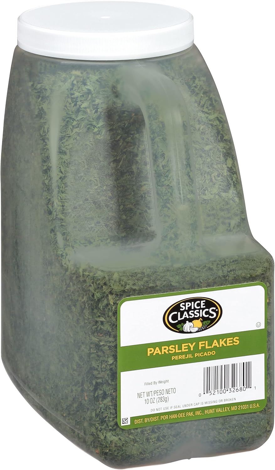 Spice Classics Parsley Flakes, 10 oz - One 10 Ounce Container of Dried Parsley Flakes in Bulk, Ideal for Back-of-House to Enhance Flavor of Sauces and Meats