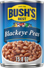 BUSH'S BEST Canned Blackeye Peas, Source Of Plant Based Protein And Fiber, Low Fat, Gluten Free, 15.8 oz