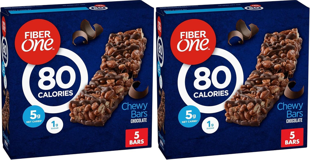 Fiber One 70 Calorie Chewy Snack Bars, Chocolate, 5 ct (Pack of 2)