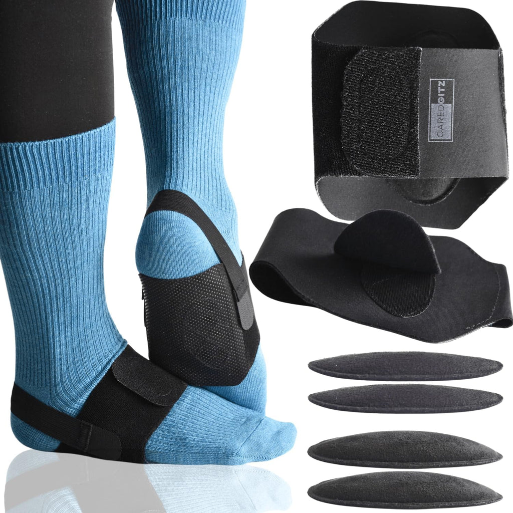 Arch Support Brace, for Plantar Fasciitis Relief, Arch Supports Sleeve, w/Removable Foot Pads, Arch Support Bands with Inserts, Non Slip Archs Strap for High Archs, Fallen Arch