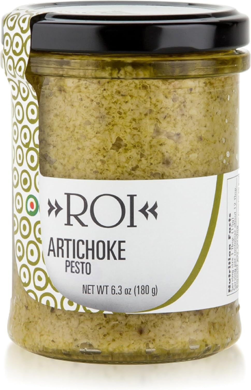 ROI Italian Artichoke Dip - Gourmet, Healthy, Vegan, Natural Artichoke Pesto for Bruschetta, Spinach Artichoke Dip, Sandwich Spread 6.3oz (180g) - Pack of 1