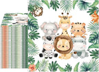40Pcs Safari Animals Paper Napkins Green Jungle Disposable Baby Shower Decorations for Animal Theme Birthday Party Wild Animals Birthday Decorations Party Supplies 6.5" x 6.5"inch