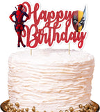 Dedpol Happy Birthday Cake Topper Decoration – Superhero Theme Cake Topper for Birthday Parties, Celebration Events, Dessert Table Décor, Theme Party Supplies and Festive Cake Decorations