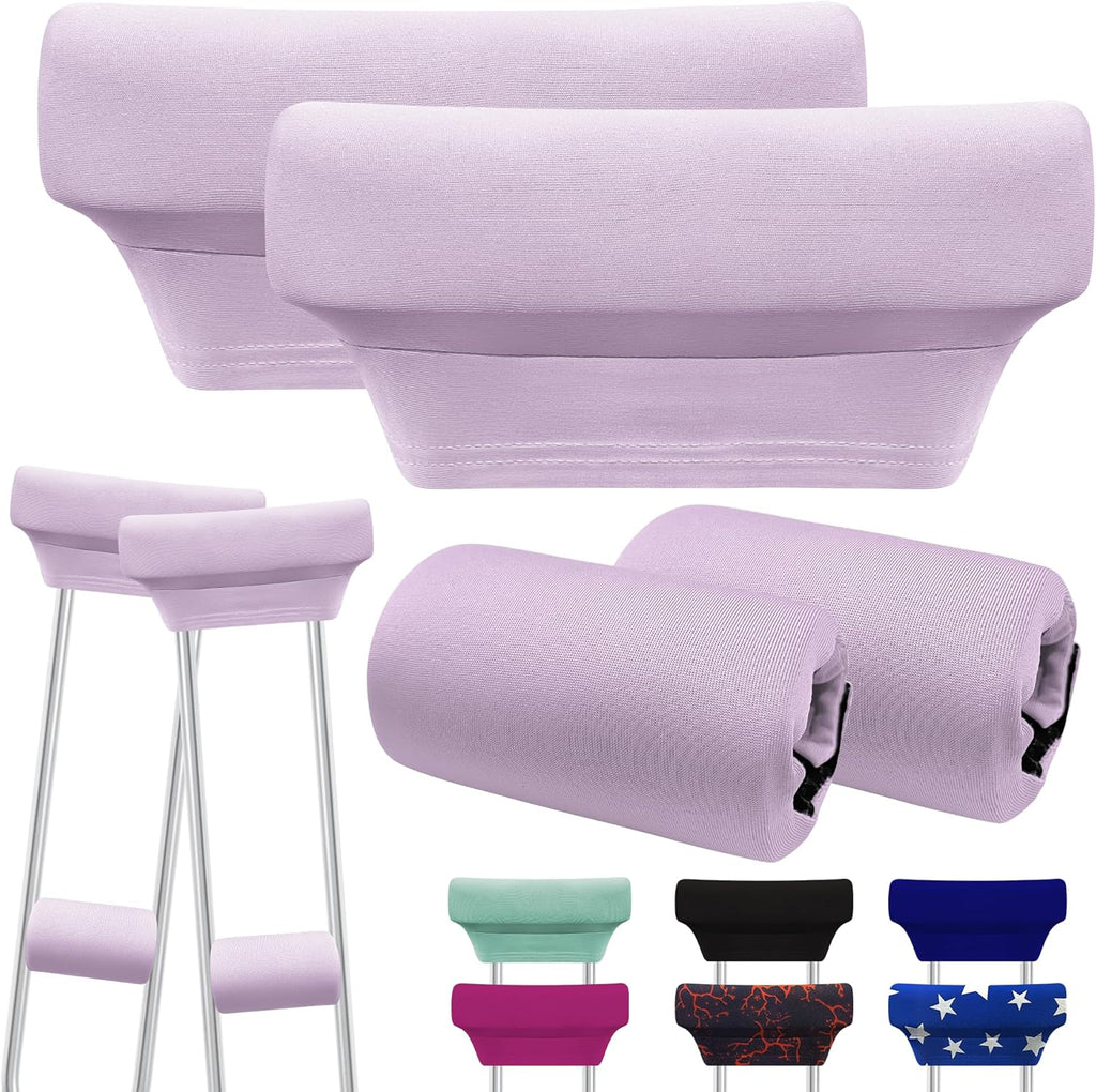 SPRING SEAON Crutch Pads and Hand Grips Set - Soft Underarm Cushion Pads and Handle Covers for Crutches, Breathable & Washable Padding for Adult & Youth Crutches-Comfortable Armpit Support