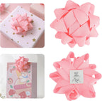 AIMUDI Baby Pink Bows for Gift Wrapping 4.5'' Grosgrain Gift Bows Self Adhesive Bows for Presents Baskets Birthday Party Holiday Baby Shower Decorations - 6 Counts