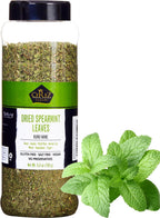 Cerez Pazari Dried Mint Leaves 5.3oz |%100 Natural, Non-irradiated, Non-GMO, Gluten Free, Raw Turkish Dried Spearmint Leaves, Crushed Peppermint Tea | Plastic Pet & Easy to Use Flapper Spice Cap