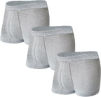 Washable Absorbency Urinary Incontinence Underwear for Men, Leak Proof Boxer Briefs for Bladder Leak Protection 3 Pack (4X-Large, Gray)