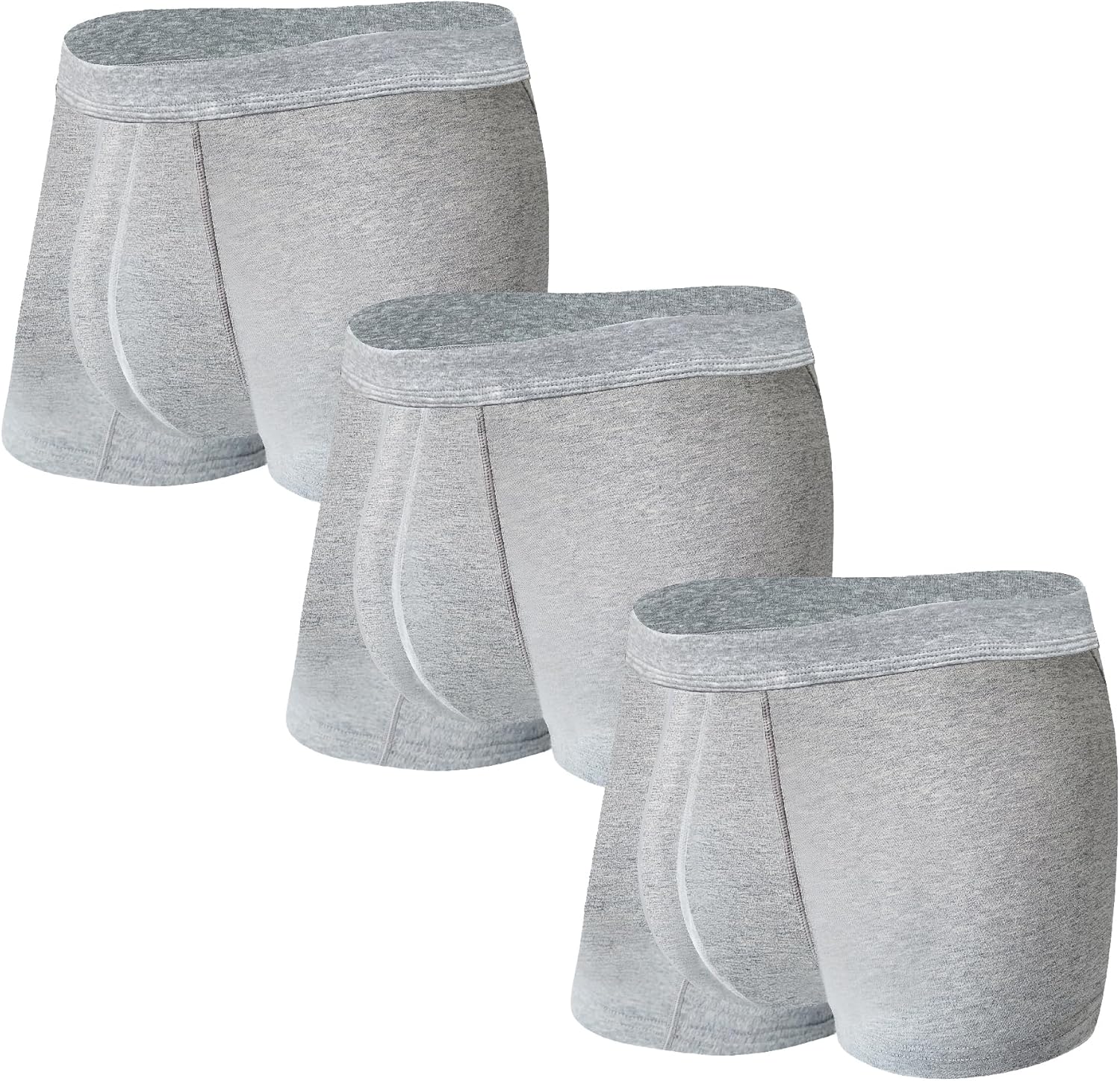 Washable Absorbency Urinary Incontinence Underwear for Men, Leak Proof Boxer Briefs for Bladder Leak Protection 3 Pack (4X-Large, Gray)