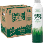 Poland Spring Maine Spring Water Aluminum Bottle – Crisp, Still Bottled Water with Naturally Occurring Minerals & Electrolytes for Taste - 12 Pack- 25 fl oz