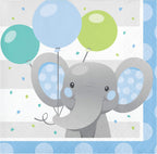 Creative Converting Enchanting Elephants Boy Beverage Napkins, 16 ct