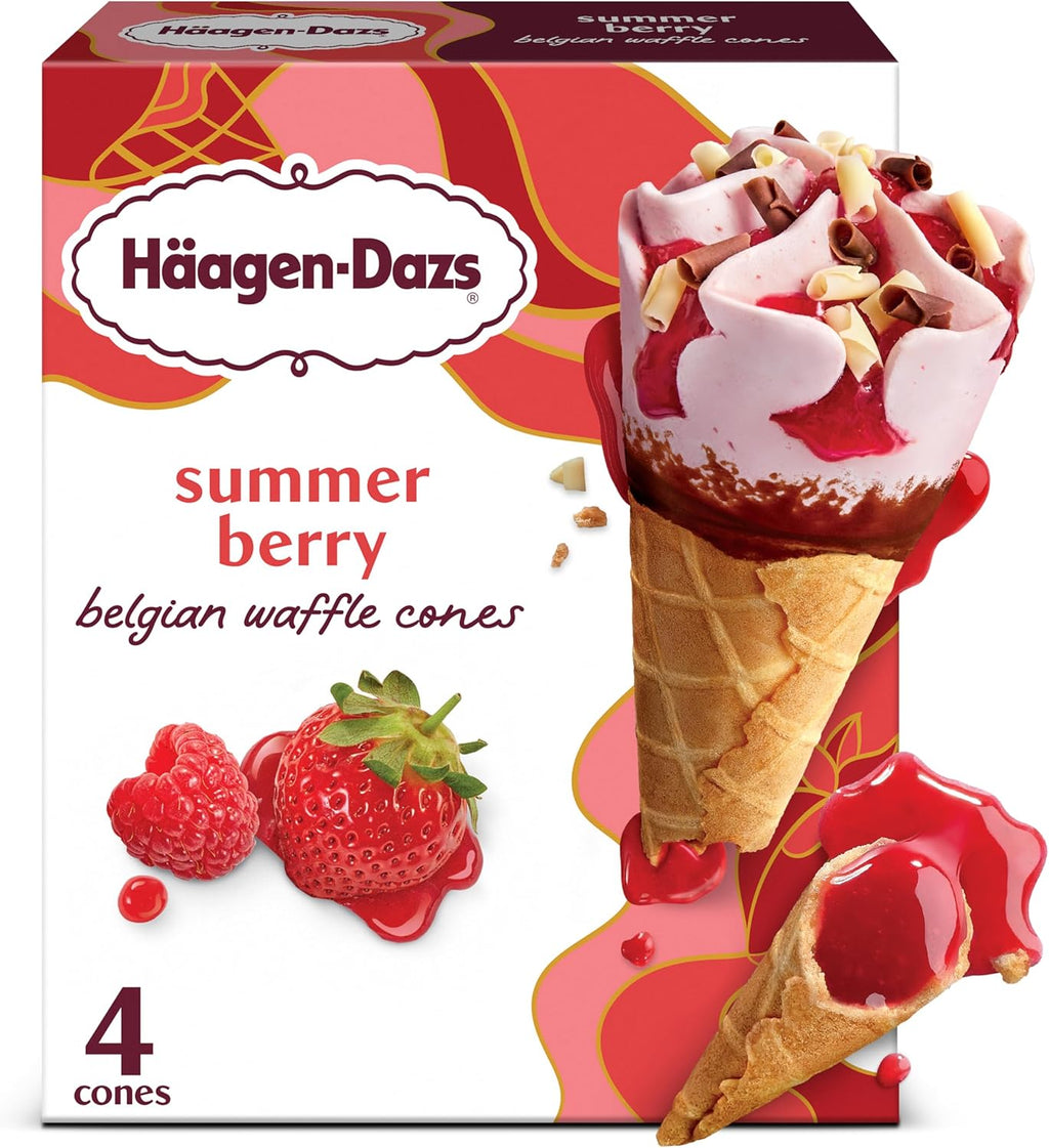 Haagen-Dazs Summer Berry Ice Cream Cones, 4ct