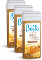 Depil Bella Roll On Wax Honey and Propolis Depilatory | Body Waxing, Hair Removal Wax-Cartridge | For Men and Women | Home Self Waxing | Sensitive Skin | Dermatologically Tested | Painless (3 PACK)