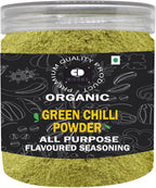 EDZZEL Unique Premium Indian Natural Green Chilli Powder -100 GRAM (Pack Of 1)