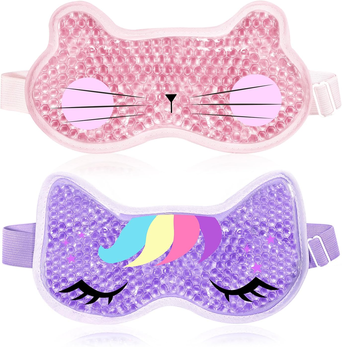 2PCS Cooling Eye Mask Gel Eye Mask, Reusable Hot Cold Therapy Cold Eye Mask for Post Surgery, Puffiness, Dark Circles, Eye Bags, Dry Eyes