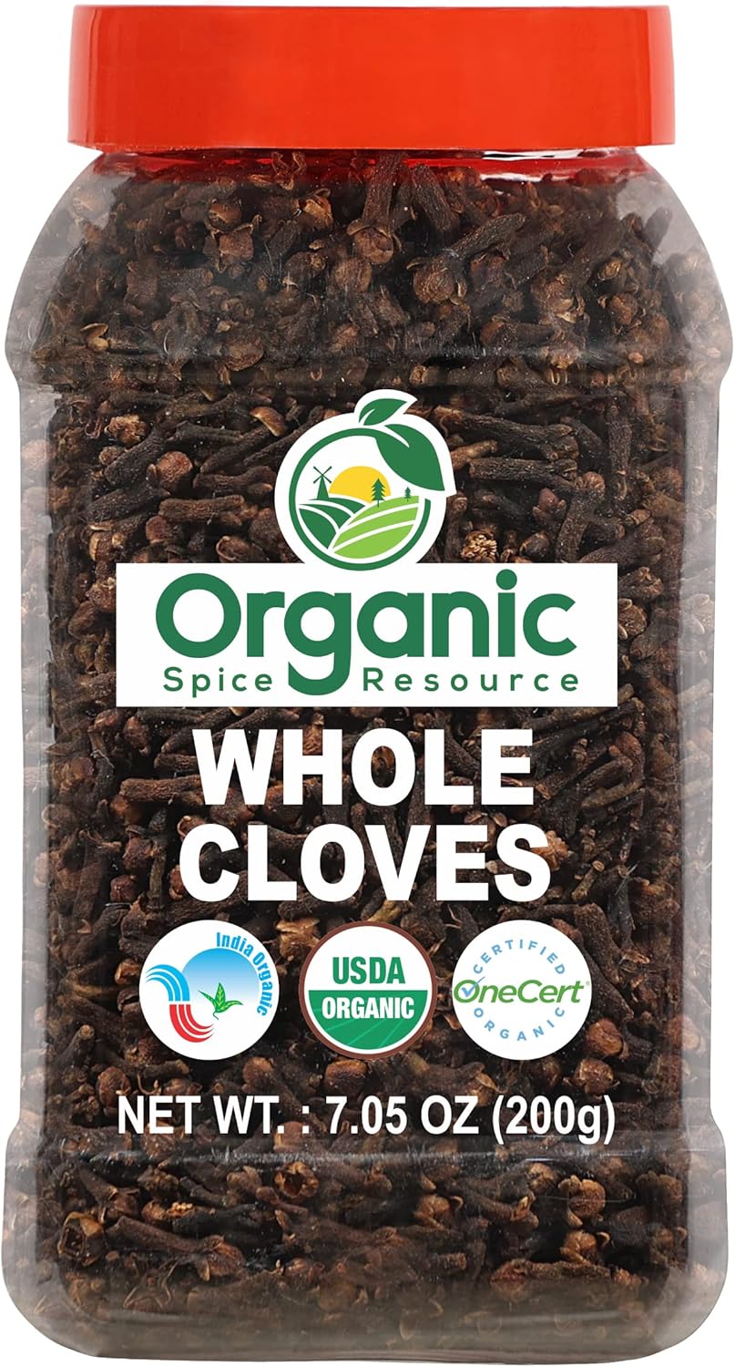 Organic Whole Cloves | 7.05 oz or 200g | USDA Organic Approved and Non-GMO | Vegan | All Natural Blend - 100% Raw and Natural from India, by SHOPOSR