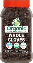 Organic Whole Cloves | 7.05 oz or 200g | USDA Organic Approved and Non-GMO | Vegan | All Natural Blend - 100% Raw and Natural from India, by SHOPOSR