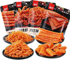Spicy Strip Small Gluten Latiao Snack Food - Chinese Special Classic Handmade Spicy Gluten Latiao Delicious Snacking, Fragrant Flavour, 4 combinations Packed(4-Pack Combination)