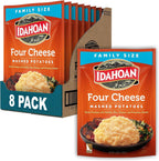 Idahoan Four Cheese Mashed Potatoes Family Size, 8 oz Pouch (Pack of 8)