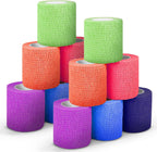 Ever Ready First Aid Self Adherent Cohesive Bandages 3" x 5 Yards - 12 Count, Rainbow Colors
