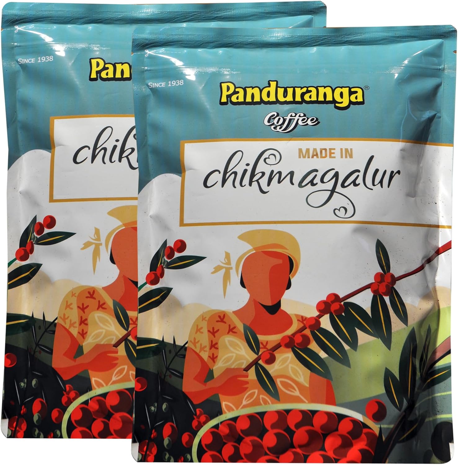 Panduranga Coffee | Made in Chikmagalur | Single Origin Specialty Coffee | 80% Coffee & 20% Chicory- 500grams (Pack of 2)