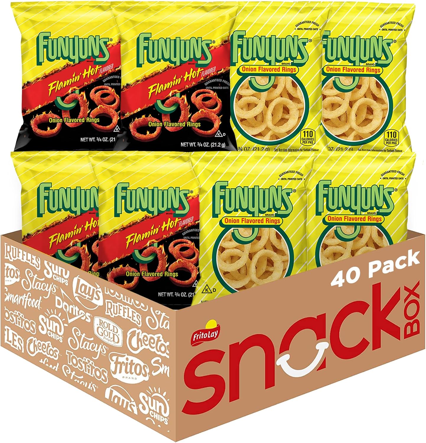 Funyuns Onion Flavored Rings, Variety Pack, 0.75 Ounce (Pack of 40)