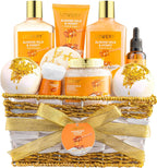 Mothers Day Gifts for Mom Women Gift Basket for Women - 10 Pc Almond Milk & Honey Beauty & Personal Care Set - Home Bath Pampering Package for Relaxing - Spa Self Care Kit - Birthday, Mom, Anniversary
