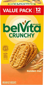 belVita Breakfast Bars Biscuits, Golden Oat, Value Pack, 12 Packs (4 Biscuits Per Pack)