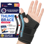 Dr. Arthritis Thumb Brace, Medical Thumb Splint Right & Left Hand, Wrist, Thumb Support, Thumb Spica Splint, Thumb Support for Arthritis (Black Single)