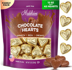 Madelaine Milk Chocolate Gold Hearts for St. Patrick's Day - 45 Individually Wrapped Candy in Gold Foil - Premium St. Patricks Day Candy for Her & Him - 12 Oz