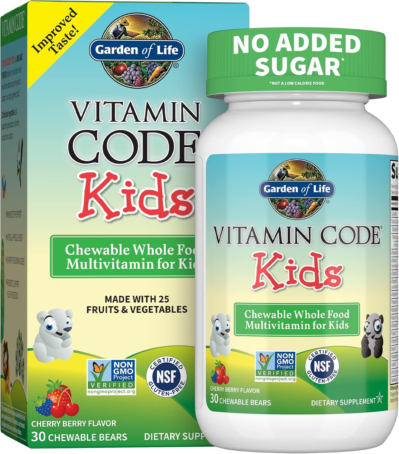 Garden of Life Vitamin Code Kids Multivitamin with Probiotics for Immune Health - Multivitamin with Organic Fruits and Vegetables, Non-GMO, Gluten-Free, 30 Chewable Bears