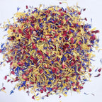 Sentovac Edible Dried Flower Petal Blend Calendula Blue Cornflower and Rose Petals Mix All Natural Food-grade Dried Spring Flower Sprinkles for Baking Cake Decoration Cocktail Desserts 20g/0.7oz
