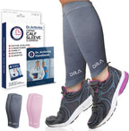 Dr. Arthritis Calf Compression Sleeve for Men and Women, Helps with Varicose Vein & Calf Discomfort (Medium, Grey, 1 Pair)