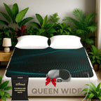 Luxury Tourmaline Grounding Mat Queen Wide 59” x 54” for Bed & Sofa – PU Leather Conductive Surface, Quality Certified, Includes Silver Sleep Mask & 15ft Cord