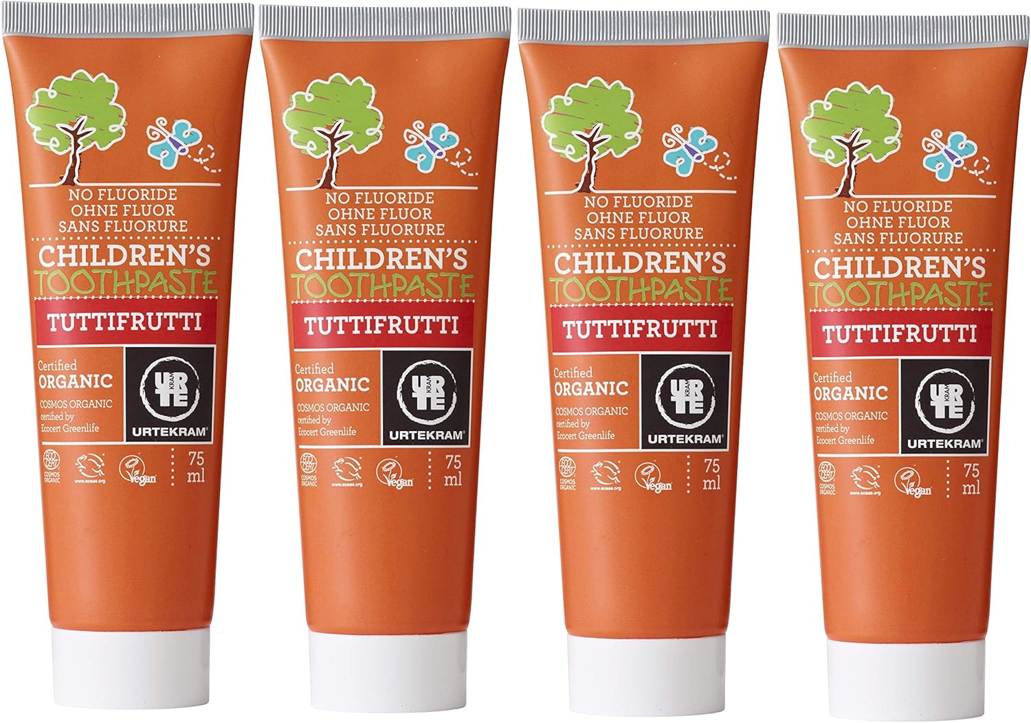 (4 PACK) - Urtekram - Children's Trutti Frutti Org | 75ml | 4 PACK BUNDLE