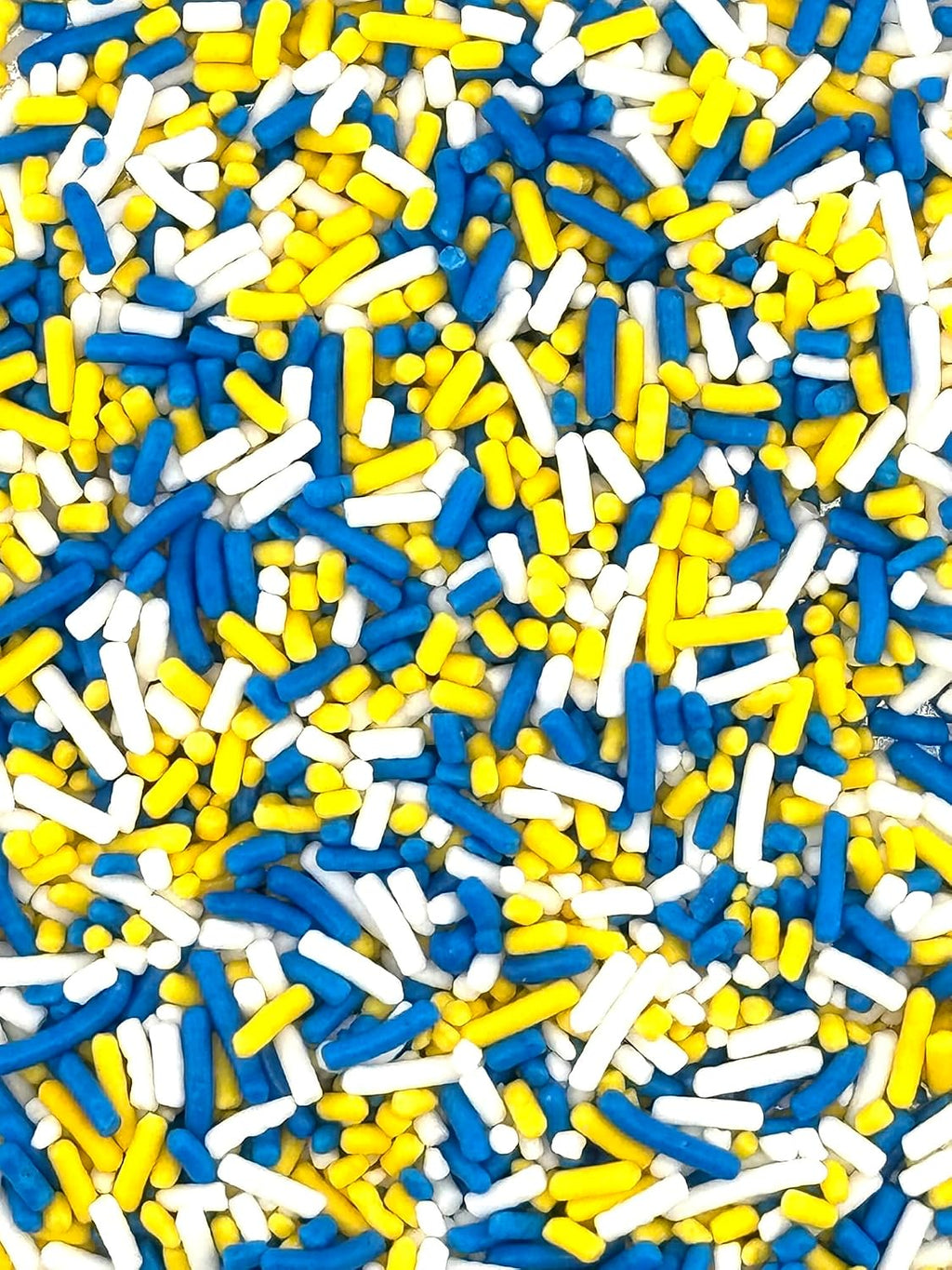 Blue Yellow White Sprinkles for Cake, Cupcake, Cookie Decorations, Ice Cream and Donut Toppings Edible Decorating Baking Supplies - 4 oz package