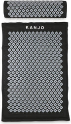 Kanjo Acupressure Mat and Pillow Set for Back Pain Relief & Neck Pain Relief, with Pressure Points for Muscle Pain Relief with Travel Bag - Black XL