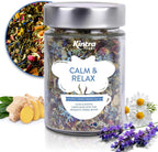 Kintra Foods Calm & Relax Loose Leaf | Herbal Blend With Chamomile, Lavender and Passionflower | Soothing Tea | Caffeine-Free Calming Tea | 60g Jar for Ultimate Relaxation