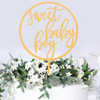 Sweet Baby Girl Cake Topper - Glitter Gold Acrylic Girl Baby Shower Cake Decorations, Gender Reveal Cake Pick (Baby Girl Gold)