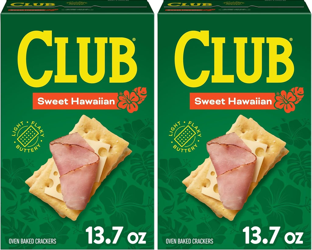Club Crackers, Lunch Snacks, Snack Crackers, Sweet Hawaiian, 13.7oz Box (1 Box) (Pack of 2)