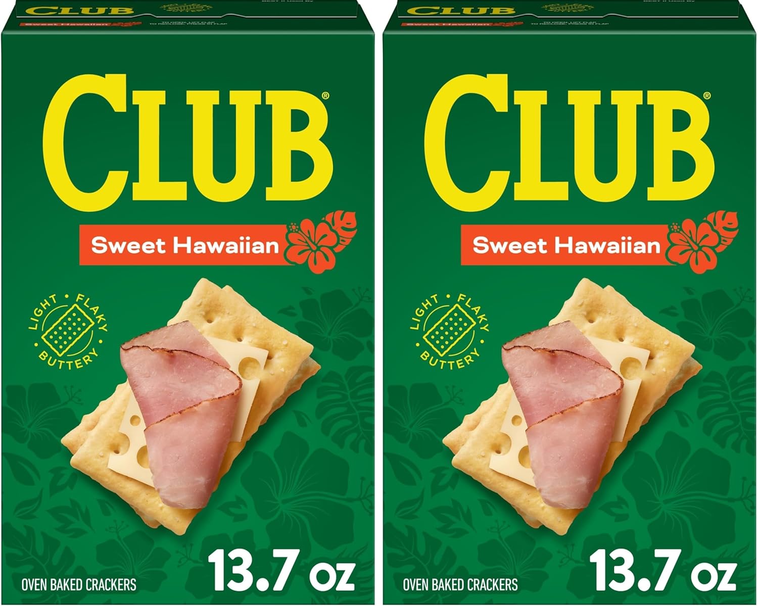 Club Crackers, Lunch Snacks, Snack Crackers, Sweet Hawaiian, 13.7oz Box (1 Box) (Pack of 2)