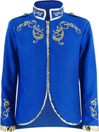 Mens Palace Prince Costume Gold Embroidered Jacket Adult Medieval Court Uniform Officer Punk Halloween Cosplay Suit