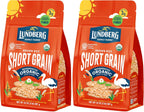 Lundberg Family Farms - Organic Brown Short Grain Rice, Subtle Nutty Aroma, Clings When Cooked, 100% Whole Grain, High Fiber, Pantry Staple, USDA Certified Organic, Gluten-Free, Vegan (32 oz, 2-Pack)