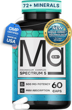 Spectrum 5 Magnesium | 5-in-1 Complex + 72 Trace Minerals for Enhanced Absorption | Irish Sea Sourced | 500mg per Serving | Made in USA, Third Party Tested, GMP Certified