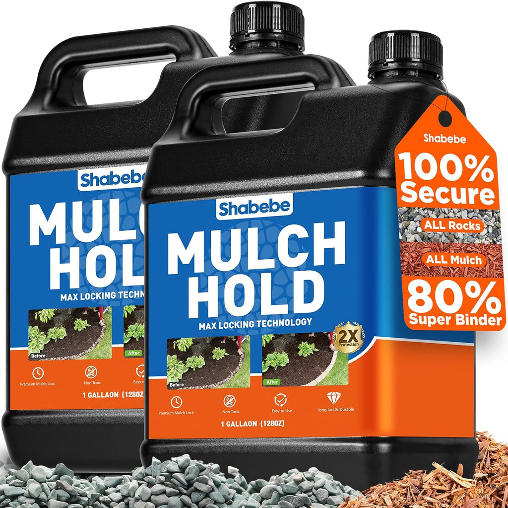 Mulch Bond, 2 Gallon Rock Glue for Landscaping Strong Adhesion Pea Gravel Stabilizer Resin Binder, Non-Toxic Weather-Resistant Mulch Hold Gravel Binder for Pebble,Pine Straw, Landscape Edging
