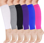 Geyoga 6 Pairs Calf Compression Sleeve for Men Women Football Leg Sleeve Elastic Calf Support Sock for Sports Cycling Running Basketball