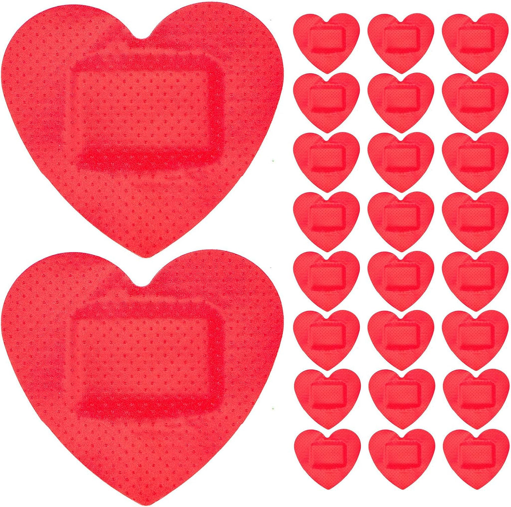 NUOBESTY 50pcs Heart-Shaped Small Bandages Breathable Hemostatic Stickers Portable Adhesive Wound Care Patches for Kids Household Use